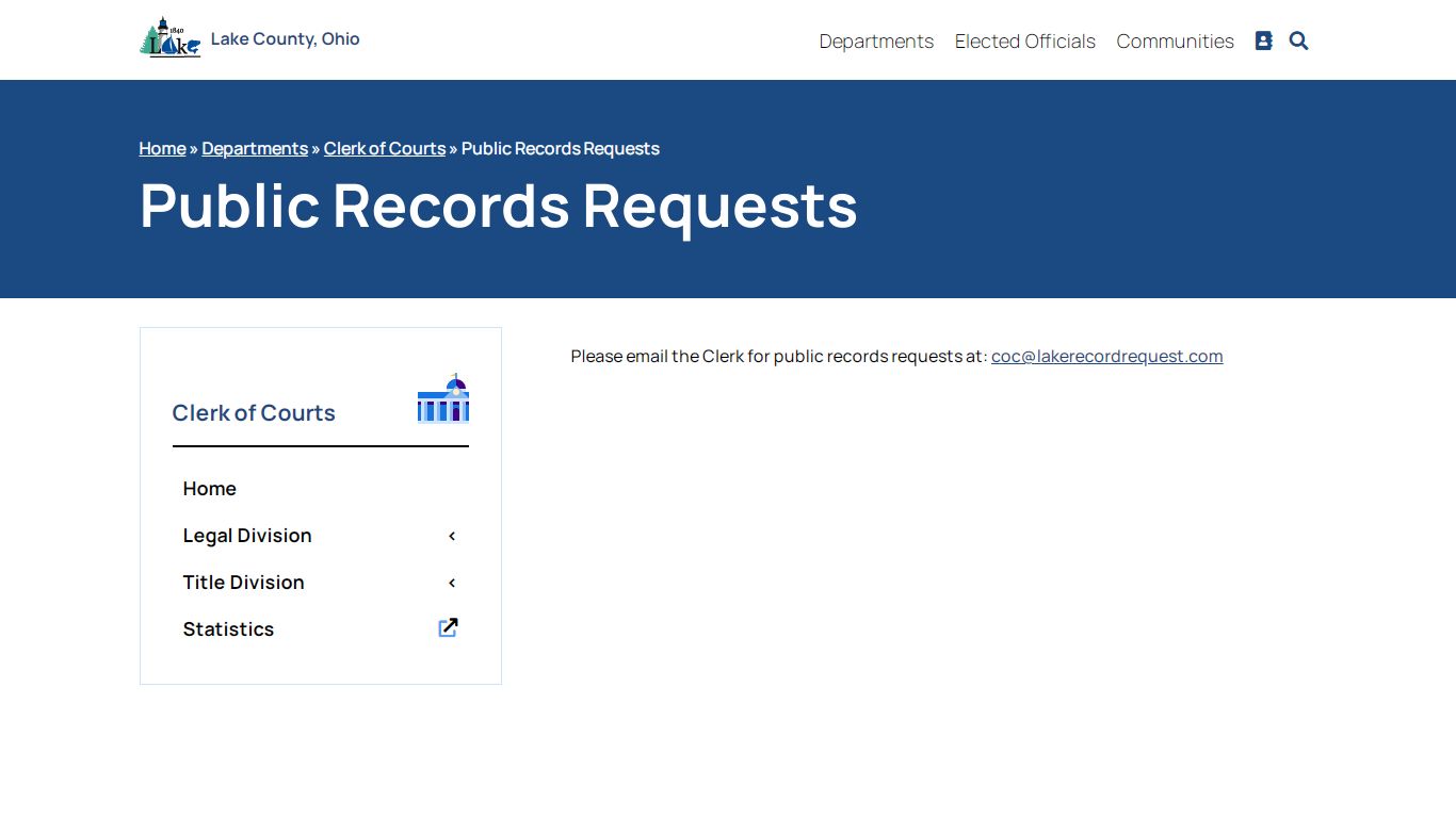 Public Records Requests - Lake County, Ohio