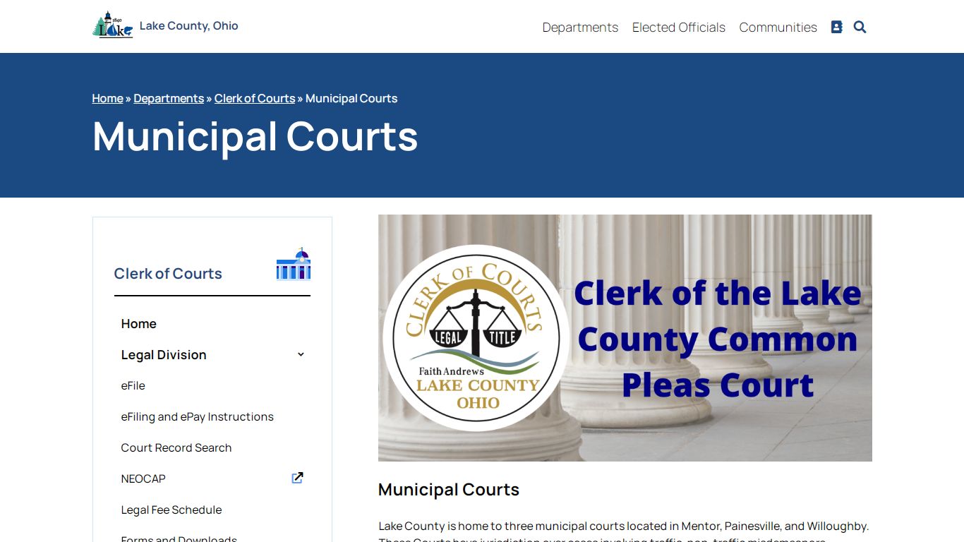 Municipal Courts – Clerk of Courts - Lake County, Ohio