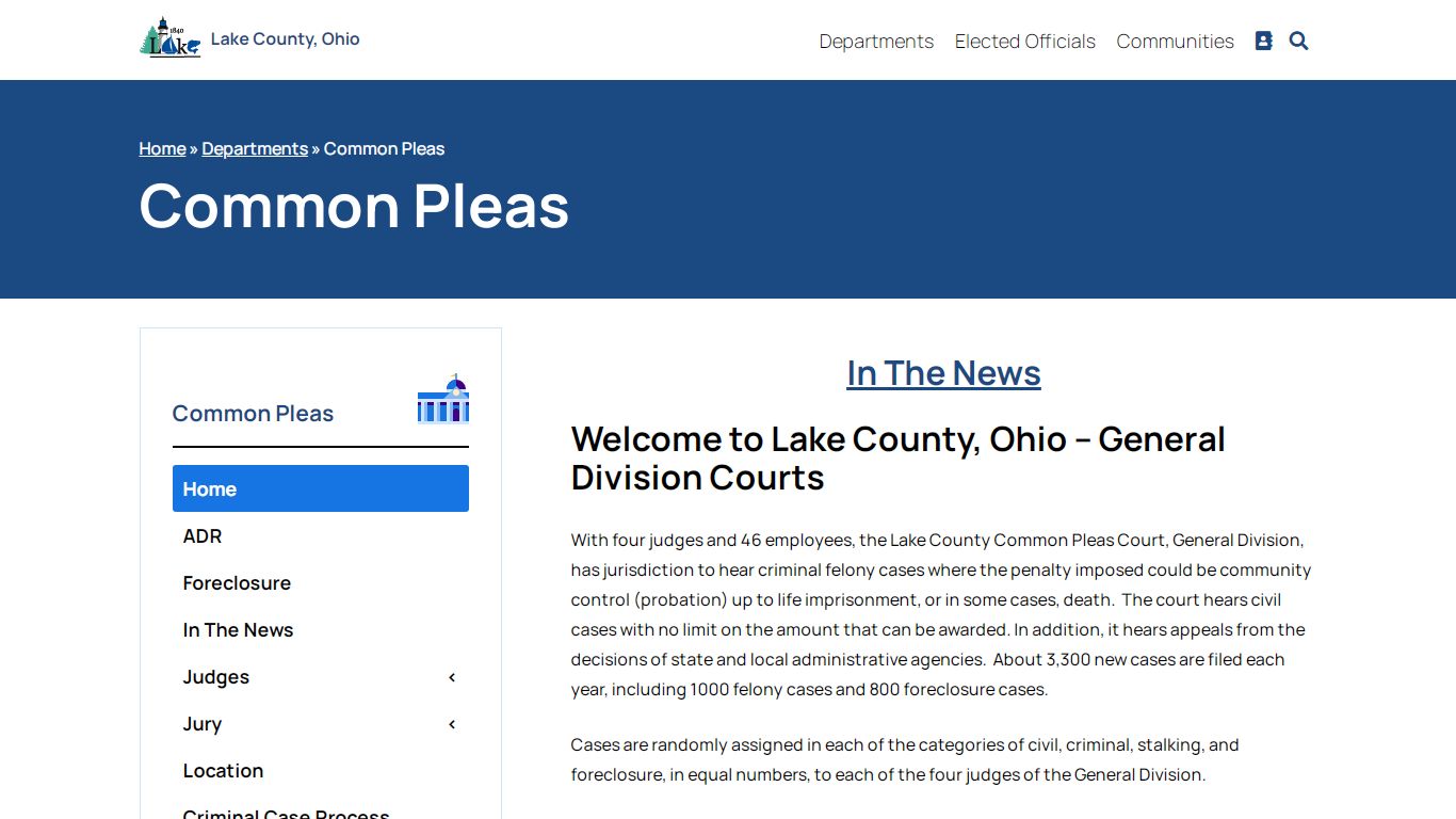 Common Pleas – Lake County Ohio